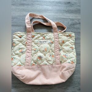 Floral Quilted Tote Bag